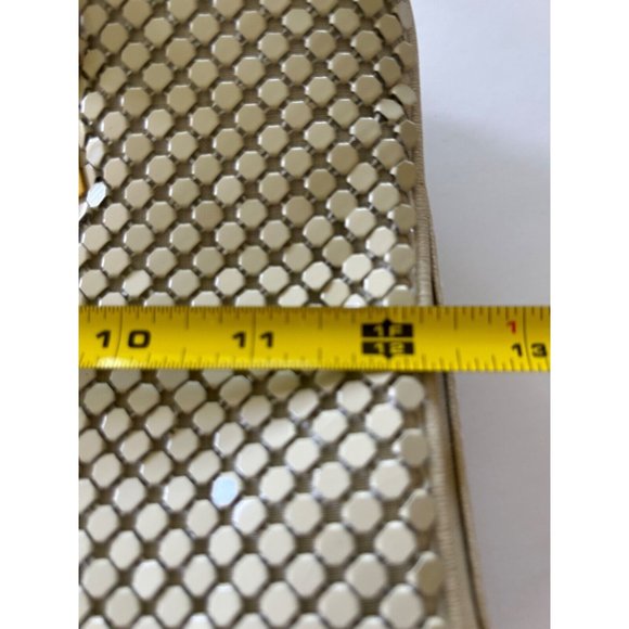 Vintage 1980's Allan Edward Handbag 12 x 18 Double Strap Mosaic Mesh Squares - Picture 6 of 10